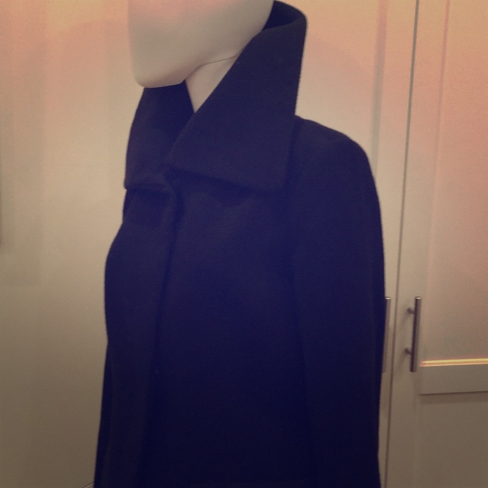 Black 60’s inspired high collar coat